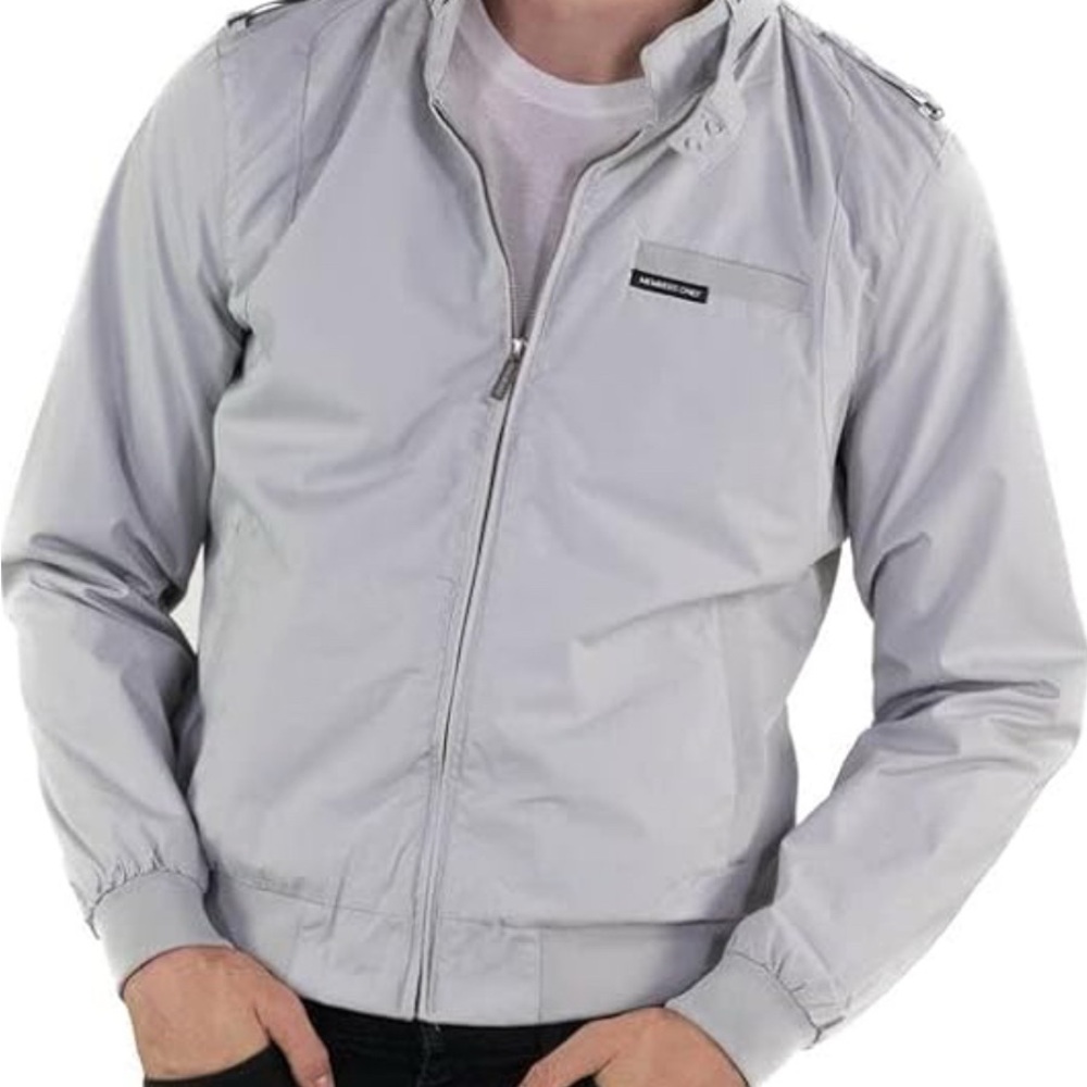 Members Only Light Gray Racer Jacket
